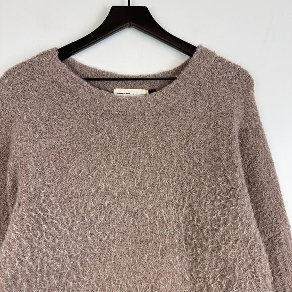 Sleeping on Snow Anthropologie Size S Baby Alpaca Knit Crew Sweater Brown - Picture 2 of 10
